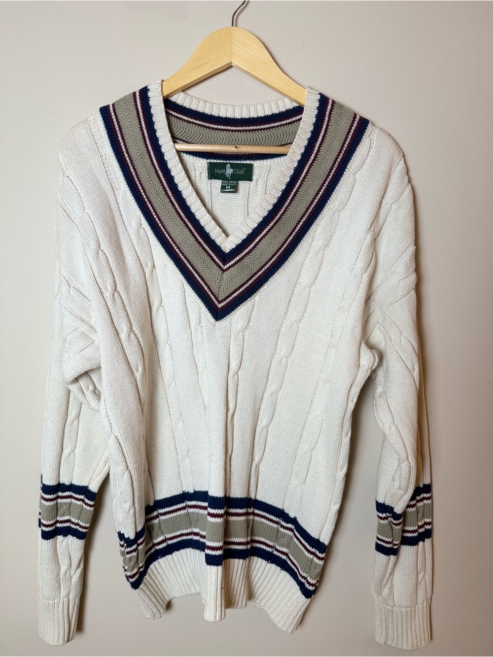 Hunt Club Vintage Preppy Cable Knit Sweater M
